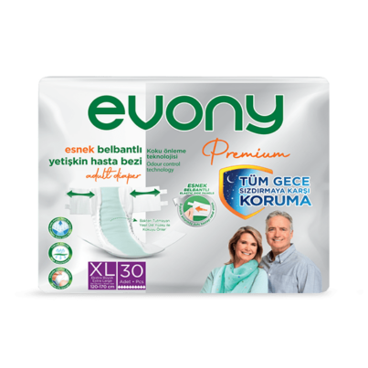 Evony Premium Adult Patient Diapers with Flexible Waistband